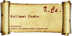 Kollman Csaba névjegykártya