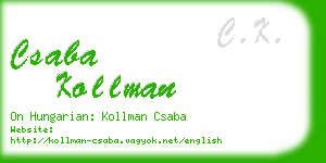 csaba kollman business card